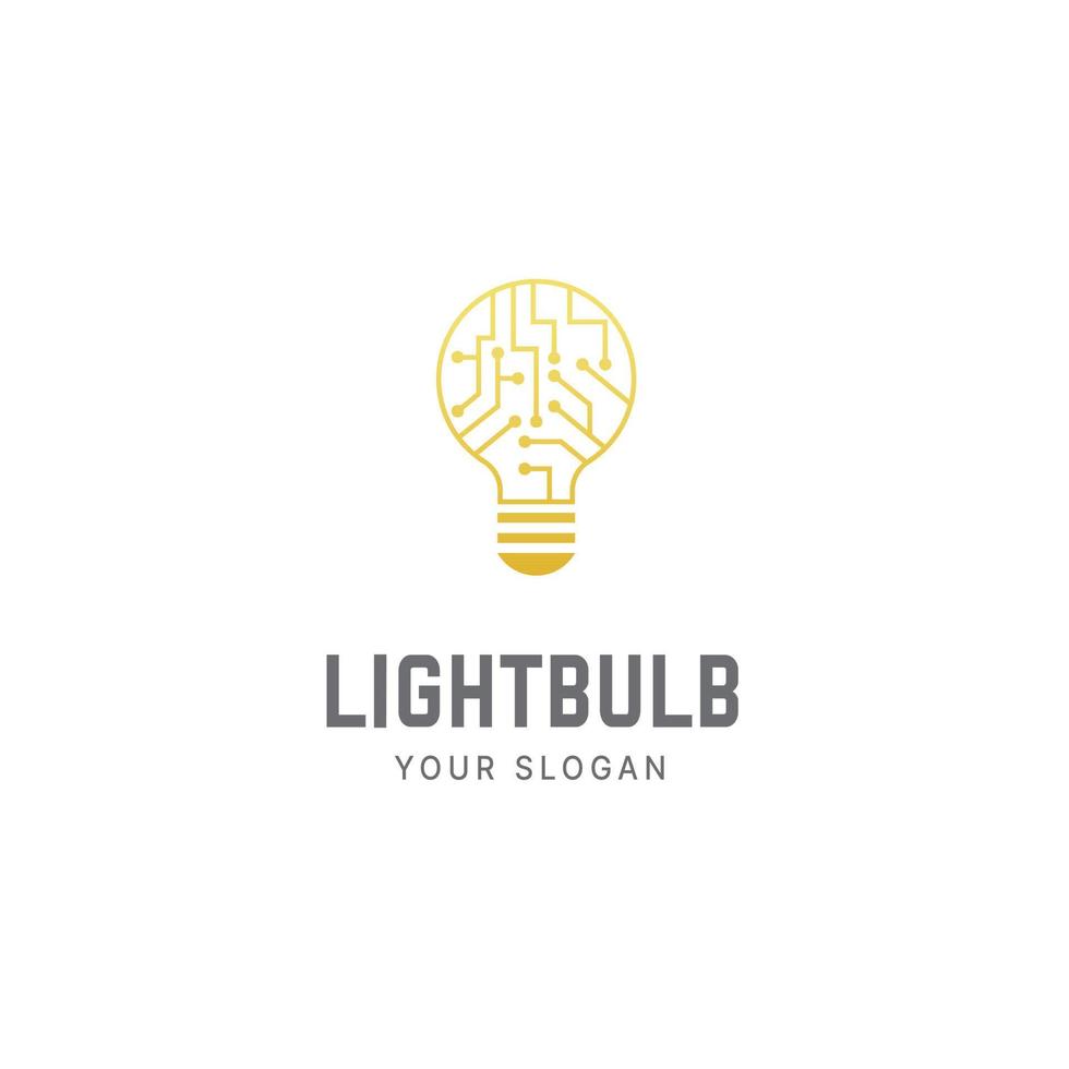 bulb tech logotyp designmall, smart glödlampa, glödlampa idé tech, glödlampa teknologi vektor