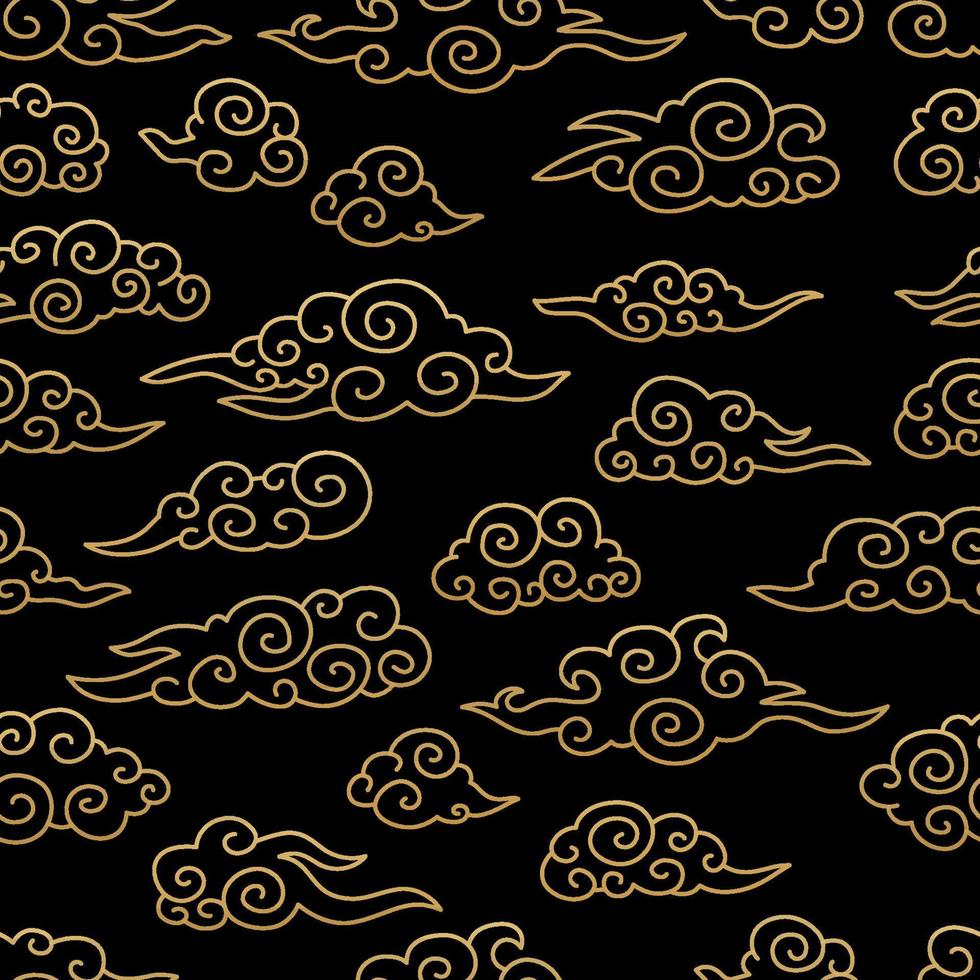 kinesiska traditionella moln seamless mönster. orientalisk prydnad bakgrund vektor
