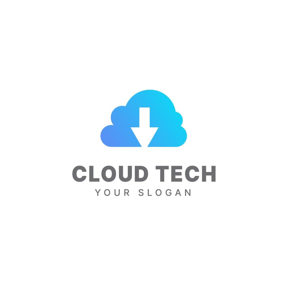 Cloud-Logo-Design-Vorlage Cloud-Technologie Tech-Logo Cloud-Daten vektor