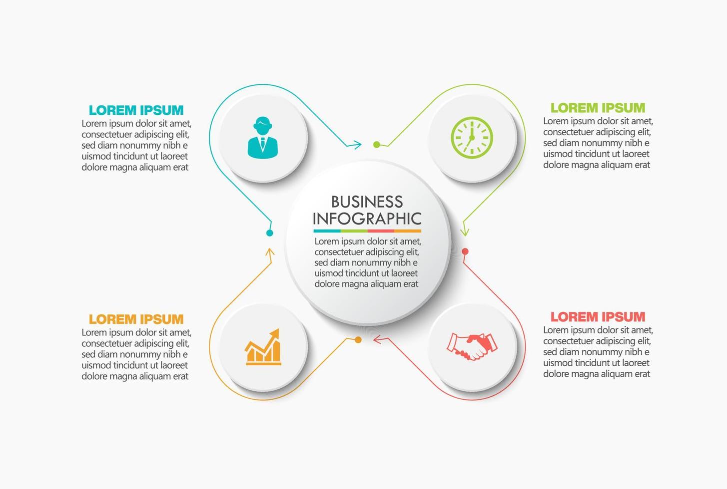 presentation business cirkel infographic mall vektor