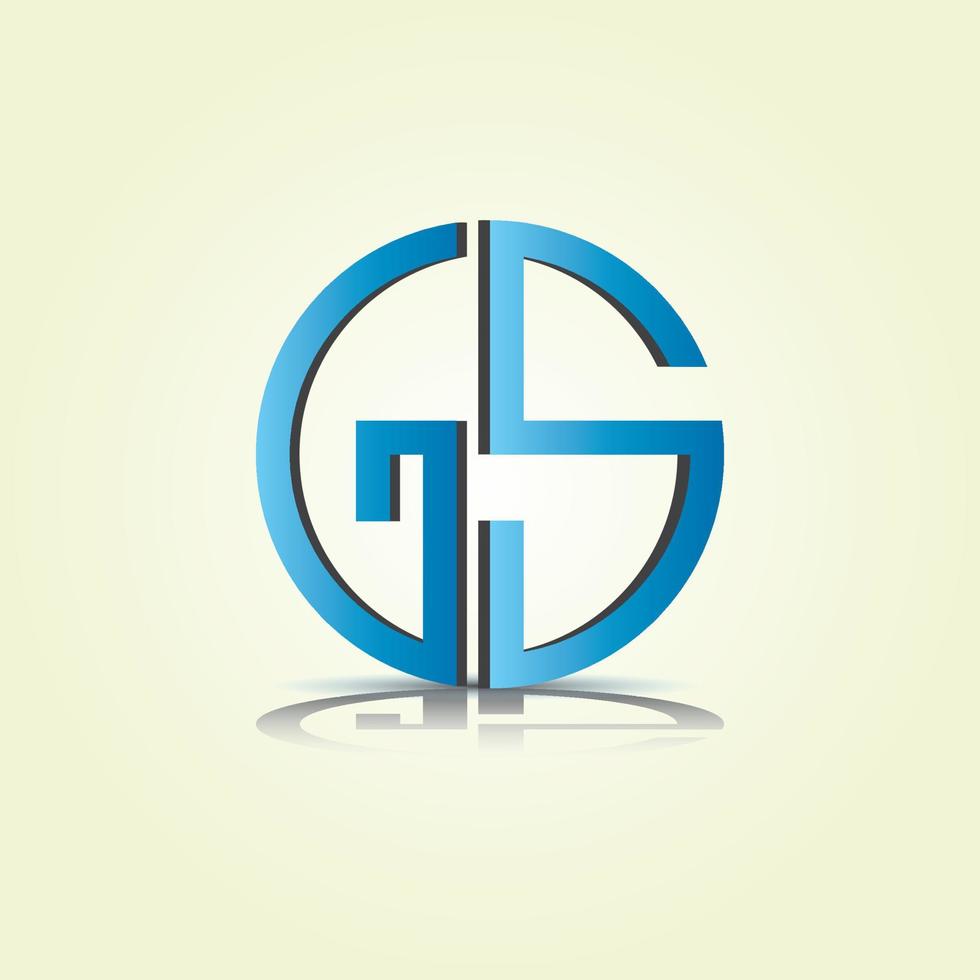 gs kreisförmiges Typografie-Logo-Design vektor