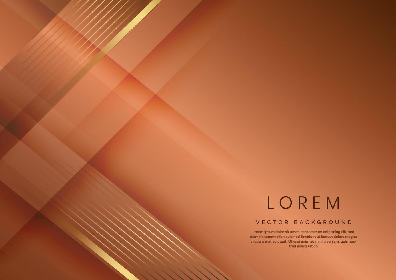 abstrakt lyxiga eleganta geometriska diagonala överlagringsskikt på brun bakgrund med gyllene linjer. vektor