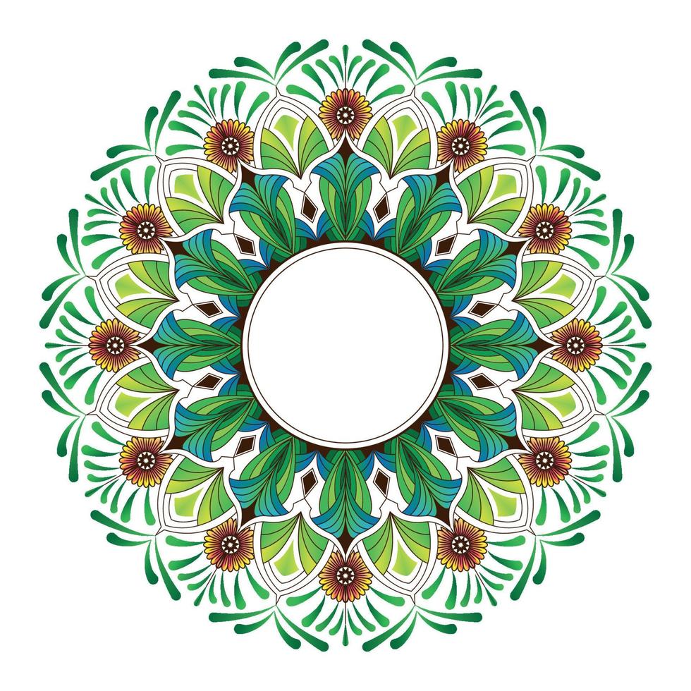 buntes mandala mit floralen formen vektor