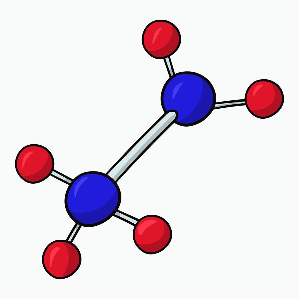 einfaches Diagramm der Struktur des Moleküls, Vektorillustration im Cartoon-Stil auf weißem Hintergrund vektor