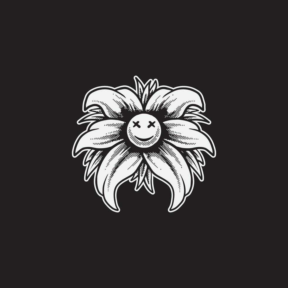 Lächeln Blume Zeichnung Illustration vektor