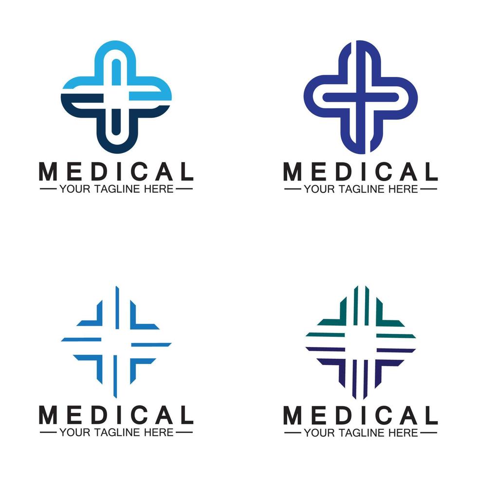 medicinsk kors och hälsa apotek logotyp vektor mall