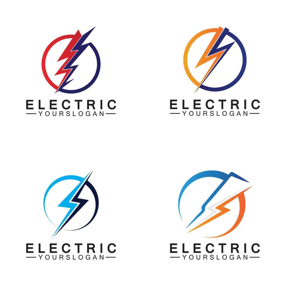 Blitz Thunder Bolt Elektrizität Logo Design-Vorlage vektor