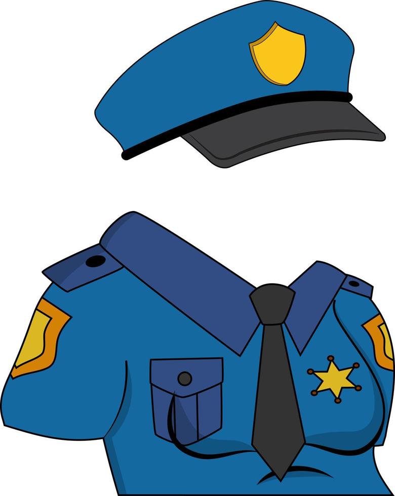 vektor illustration av polis kostym isolerad på vit bakgrund