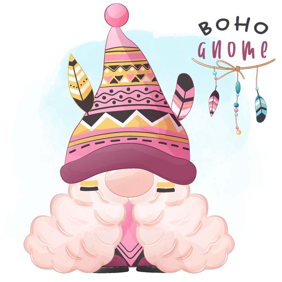 söta tribal gnome illustrationer vektor