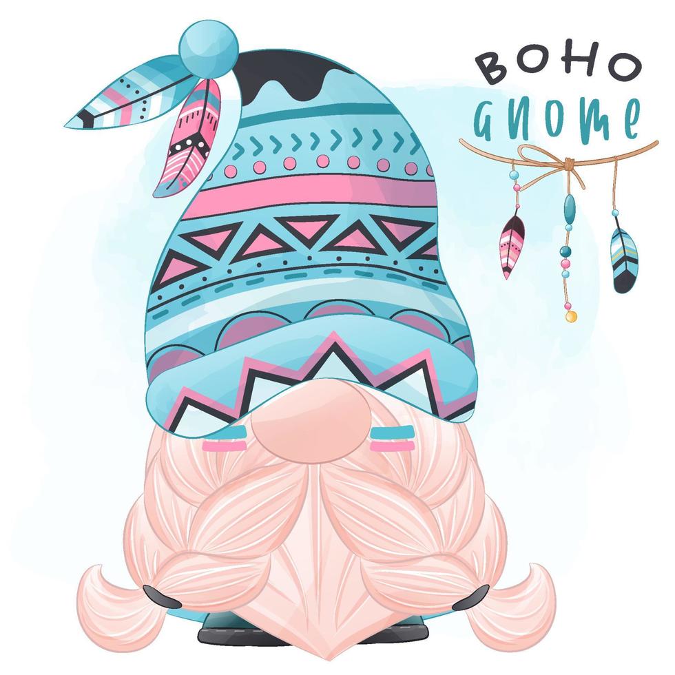 söta tribal gnome illustrationer vektor