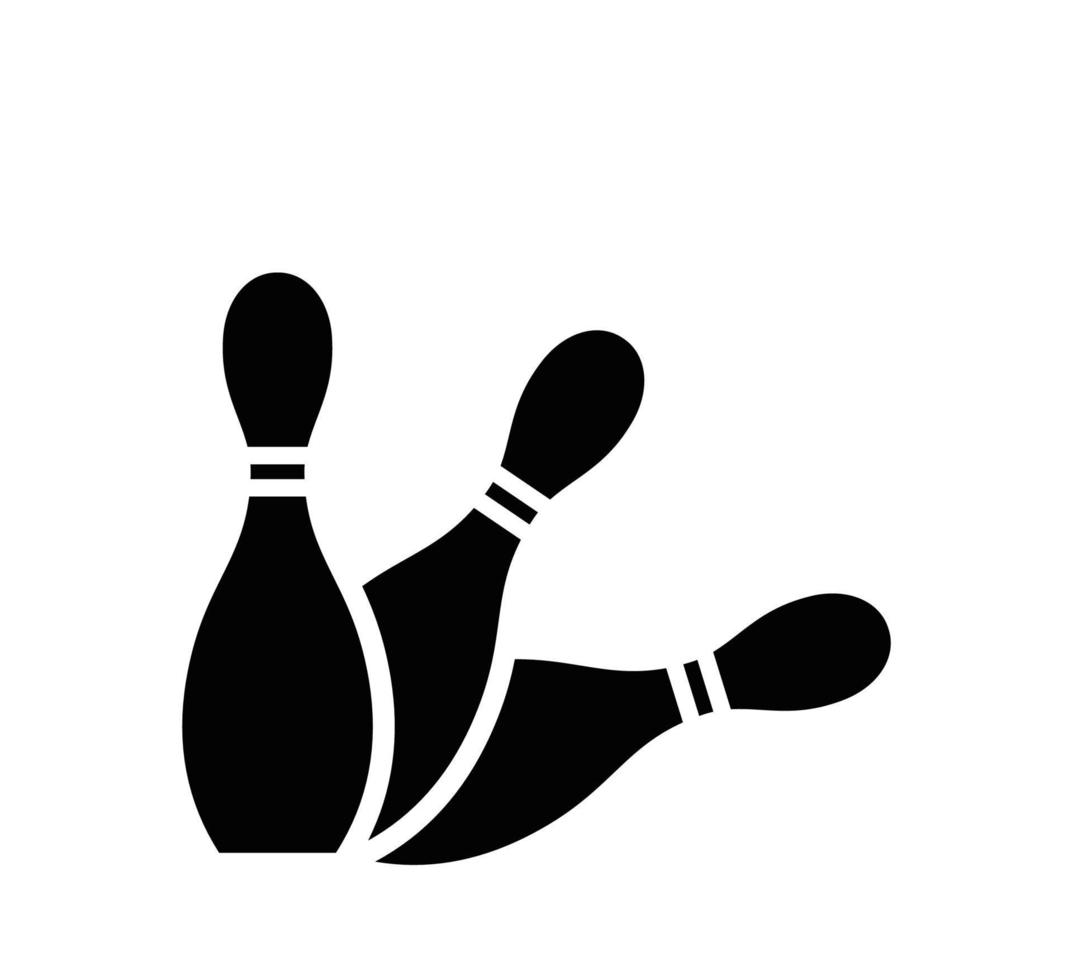 Pin-Bowling-Symbol Vektor-Logo-Design-Stil flach trendy vektor