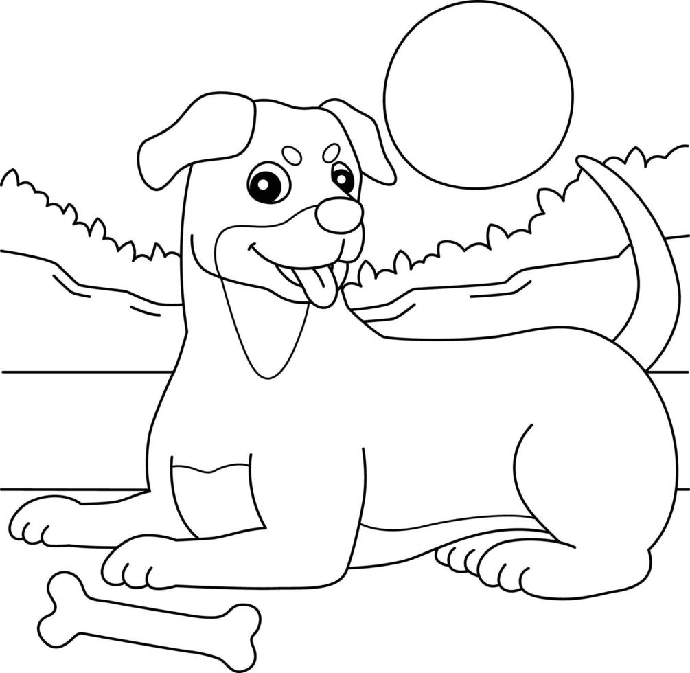 rottweiler hund målarbok för barn vektor