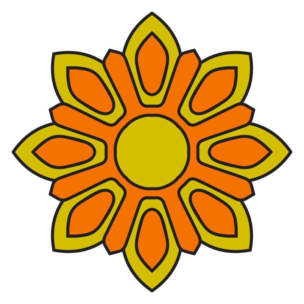 süßer Mandala-Rahmen. dekorative runde gekritzelblume lokalisiert auf weißem hintergrund. geometrische dekorative Verzierung im ethnischen orientalischen Stil. vektor