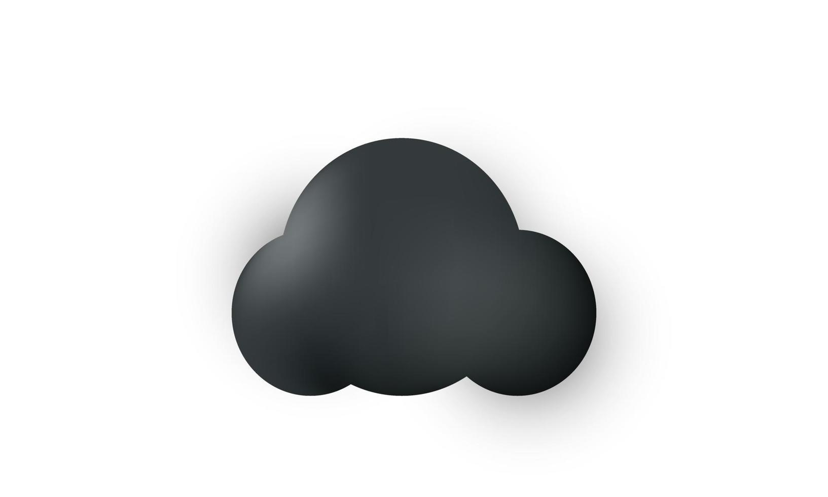realistischer 3D-Symbol schwarzer Wolkenvektor vektor