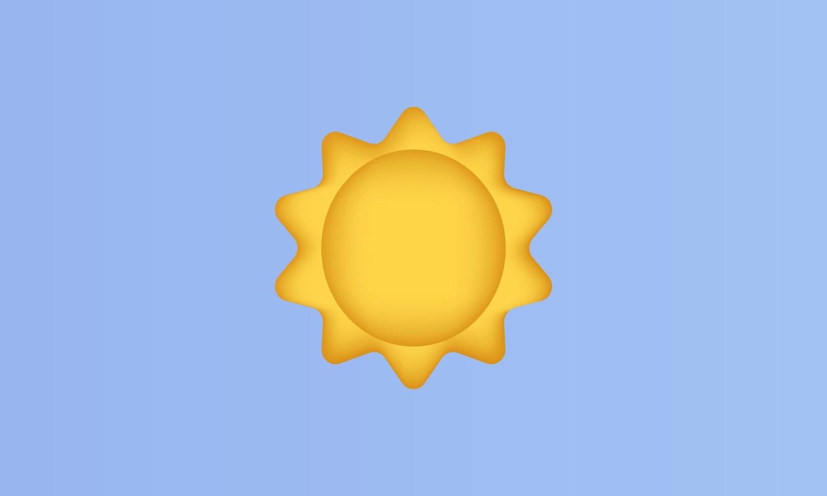 3D-Sonne realistisches Sommer-Vektor-Icon-Design-Konzept vektor