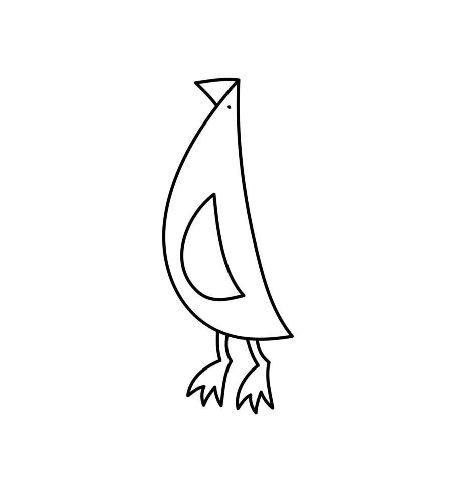 vektor monoline söt fågel linje konst disposition logotyp ikon tecken symbol designkoncept. skandinavisk illustration