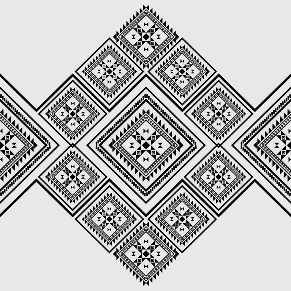 Geometrische ethnische Textur Stickerei Dreieck Design für dunkelblauen Hintergrund, Tapete, Kleidung, Rock, Teppich, Tapete, Kleidung, Verpackung, Batik, Texturvektor, Illustration auf hellblauem Hintergrund vektor