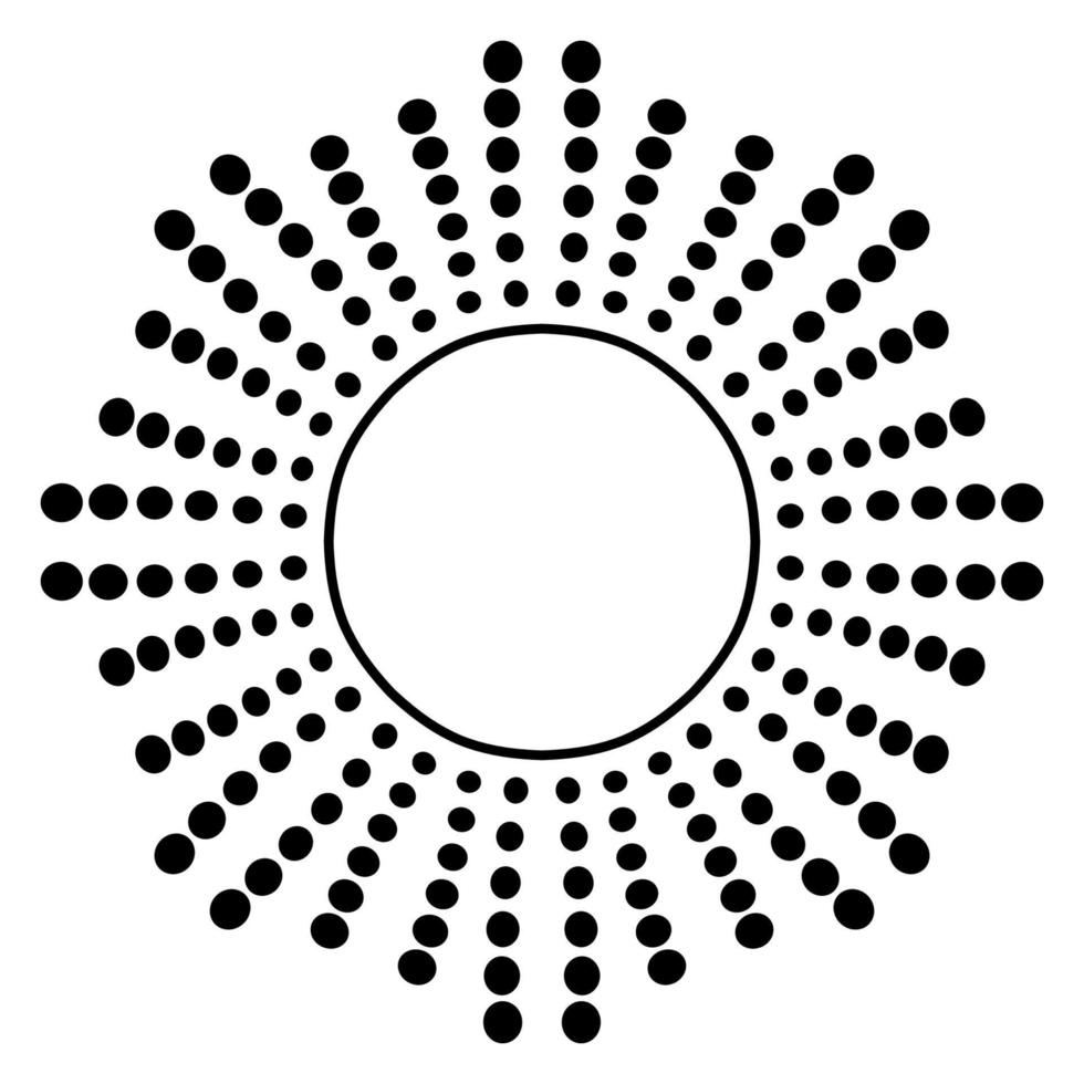 söt mandala halvtonsram. dekorativa runda doodle blomma isolerad på vit bakgrund. geometrisk dekorativ prydnad i etnisk orientalisk stil. vektor