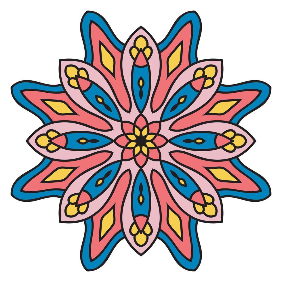 süße Mandalas. dekorative runde Doodle-Blume isoliert auf weißem Hintergrund. geometrische dekorative Ornamente im ethnisch-orientalischen Stil. vektor