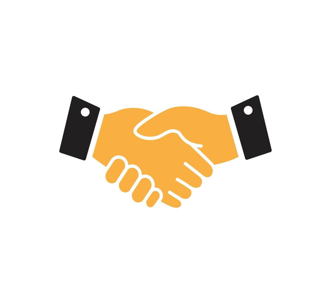 Handshake-Symbol Vektor-Logo-Vorlage flach trendy vektor