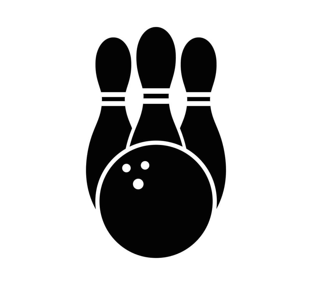 Pin-Bowling-Symbol Vektor-Logo-Design-Stil flach trendy vektor