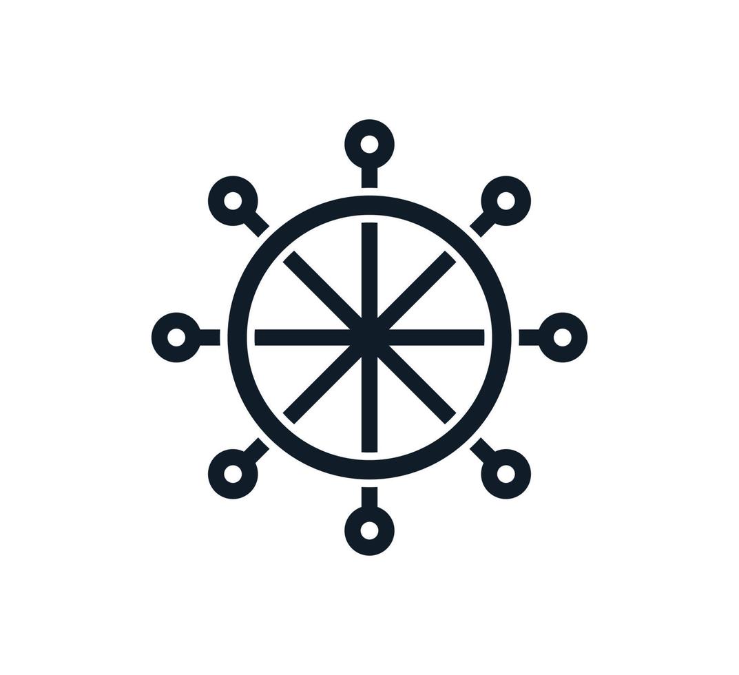 nautisches Symbol, Lenkrad-Symbol Vektor-Logo-Design-Vorlage vektor