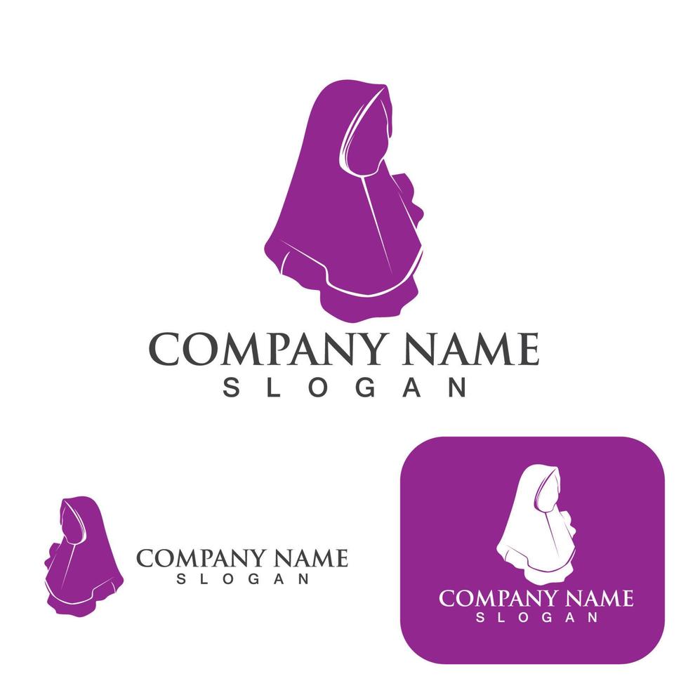 hijab logotyp och symbol vektor