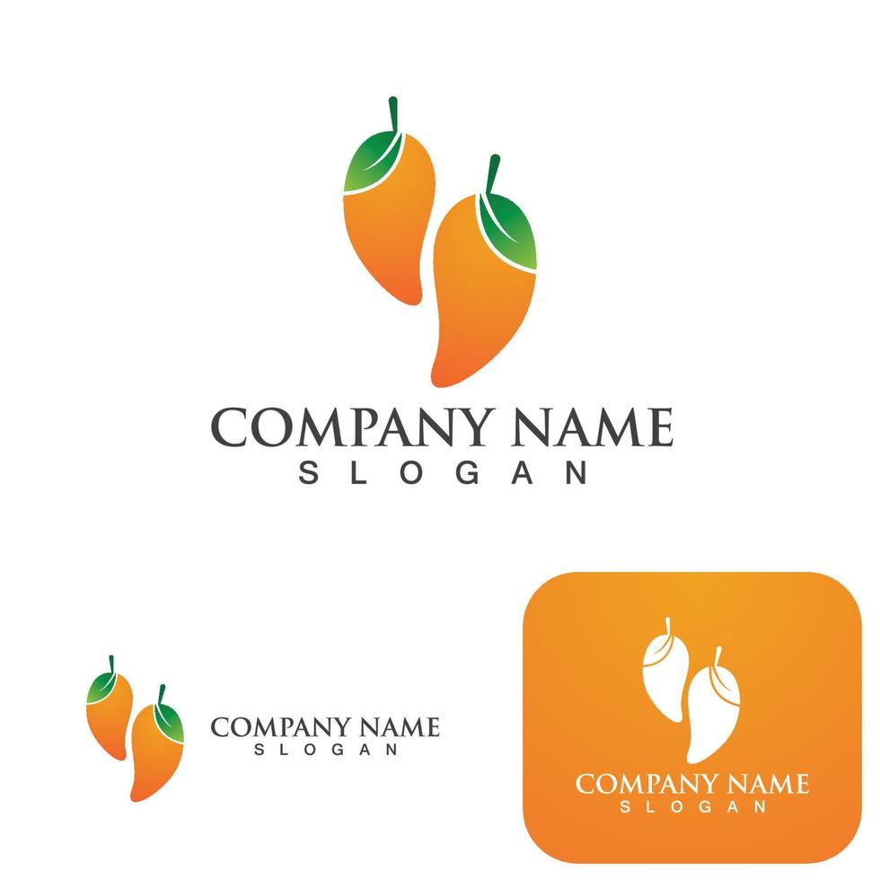Mango-Früchte, frischer Saft, Logo-Vektor vektor