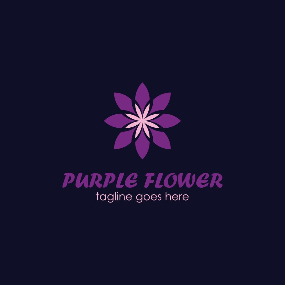 Designvorlage für das lila Blumenlogo einfach und elegant. perfekt für Geschäft, Handy, Geschäft, Frau, Spa usw. vektor