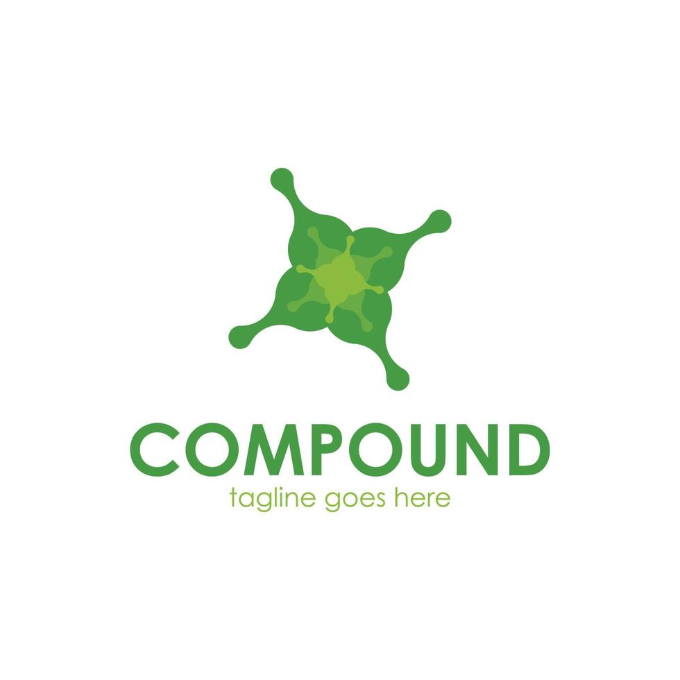 Compound-Logo-Design-Vorlage einfach und einzigartig. perfekt für Business, abstrakt, mobil, digital, Muster usw vektor