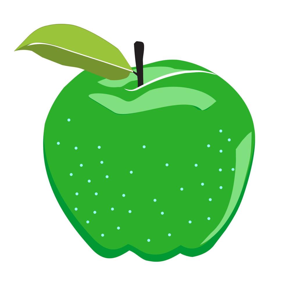 illustration grönt äpple. isolerade vit bakgrund äpple. grönt äpple vektor