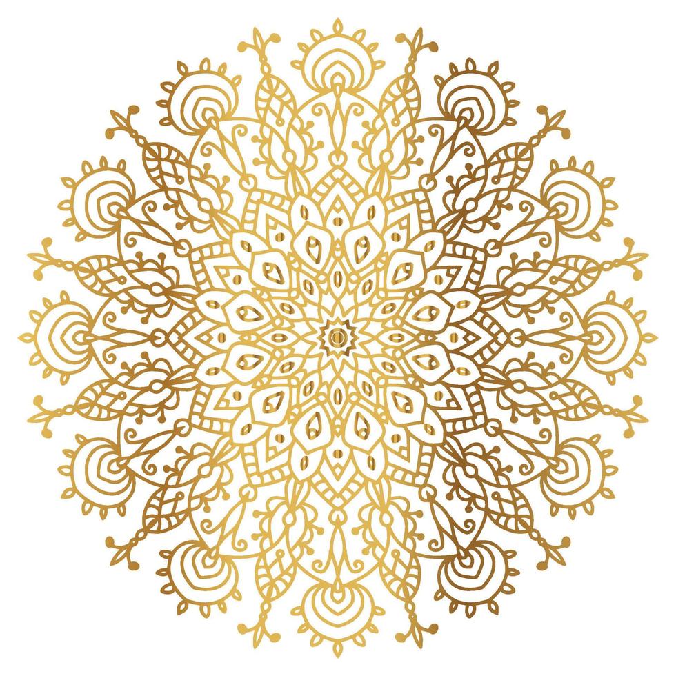 Mandala mit goldenem Farbverlauf. Luxus-Ornament in Goldfarbe. vektor