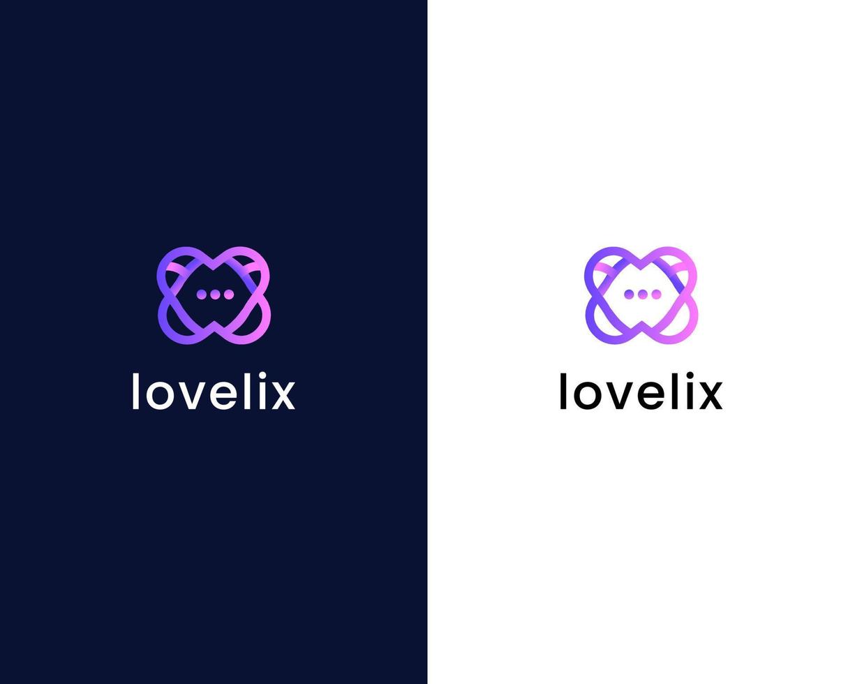 Liebe mit Chat moderne Logo-Design-Vorlage vektor