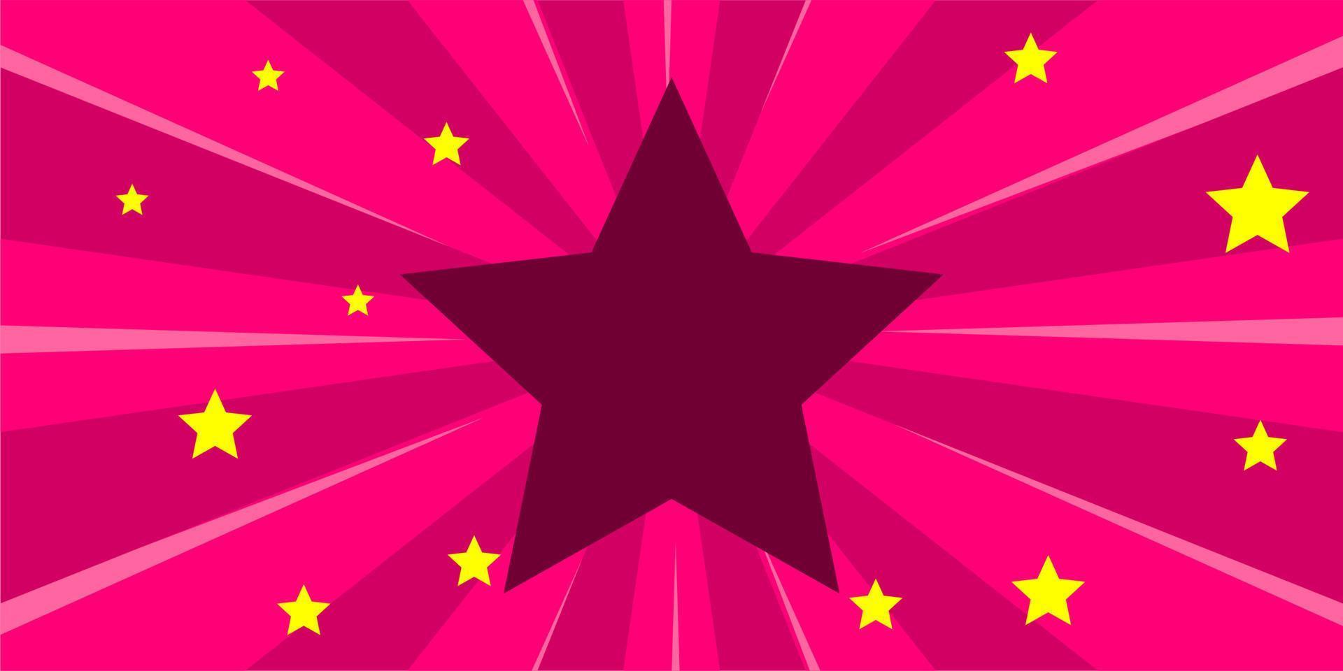 komisk rosa bakgrund med stjärna vektor