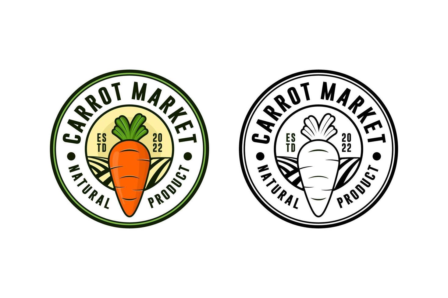 morot marknaden naturlig produkt design logotyp vektor