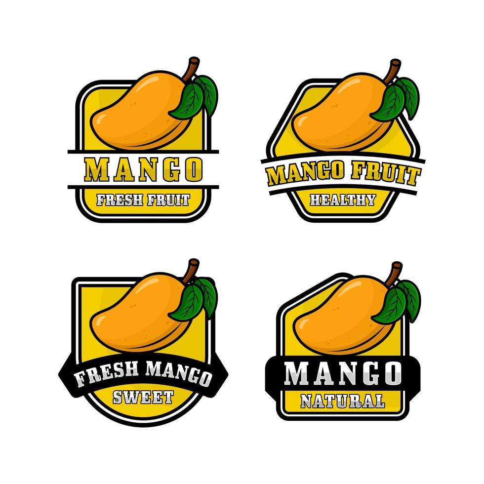 Mango-Abzeichen-Vektor-Design-Logo-Sammlung vektor