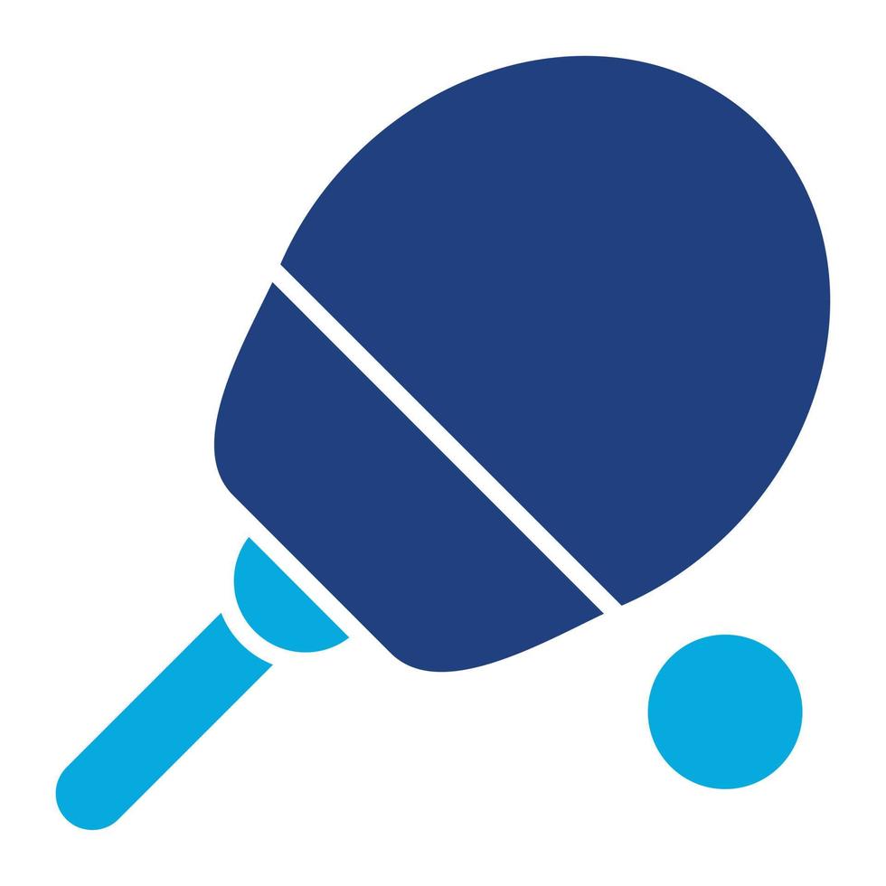 Tischtennis-Glyphe zweifarbiges Symbol vektor