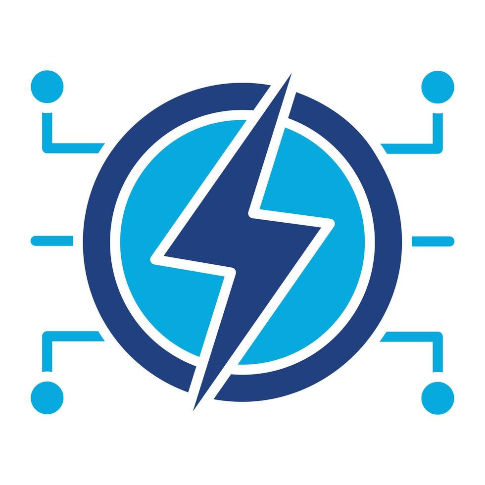 Smart Energy Glyphe zweifarbiges Symbol vektor