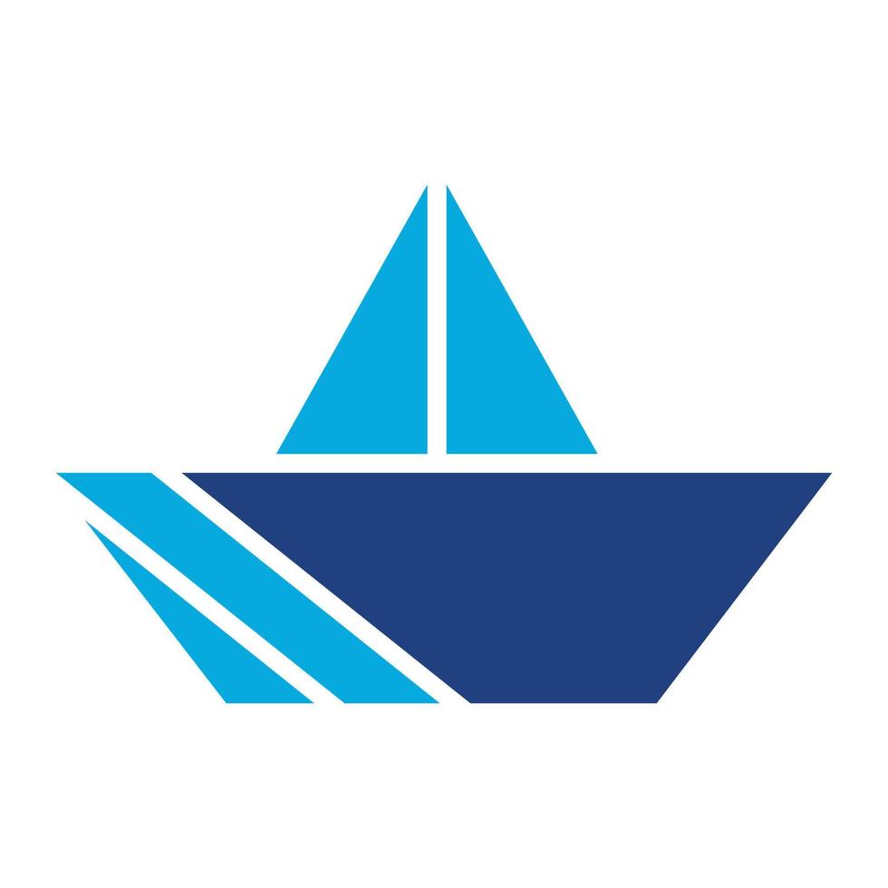 Papierboot-Glyphe zweifarbiges Symbol vektor