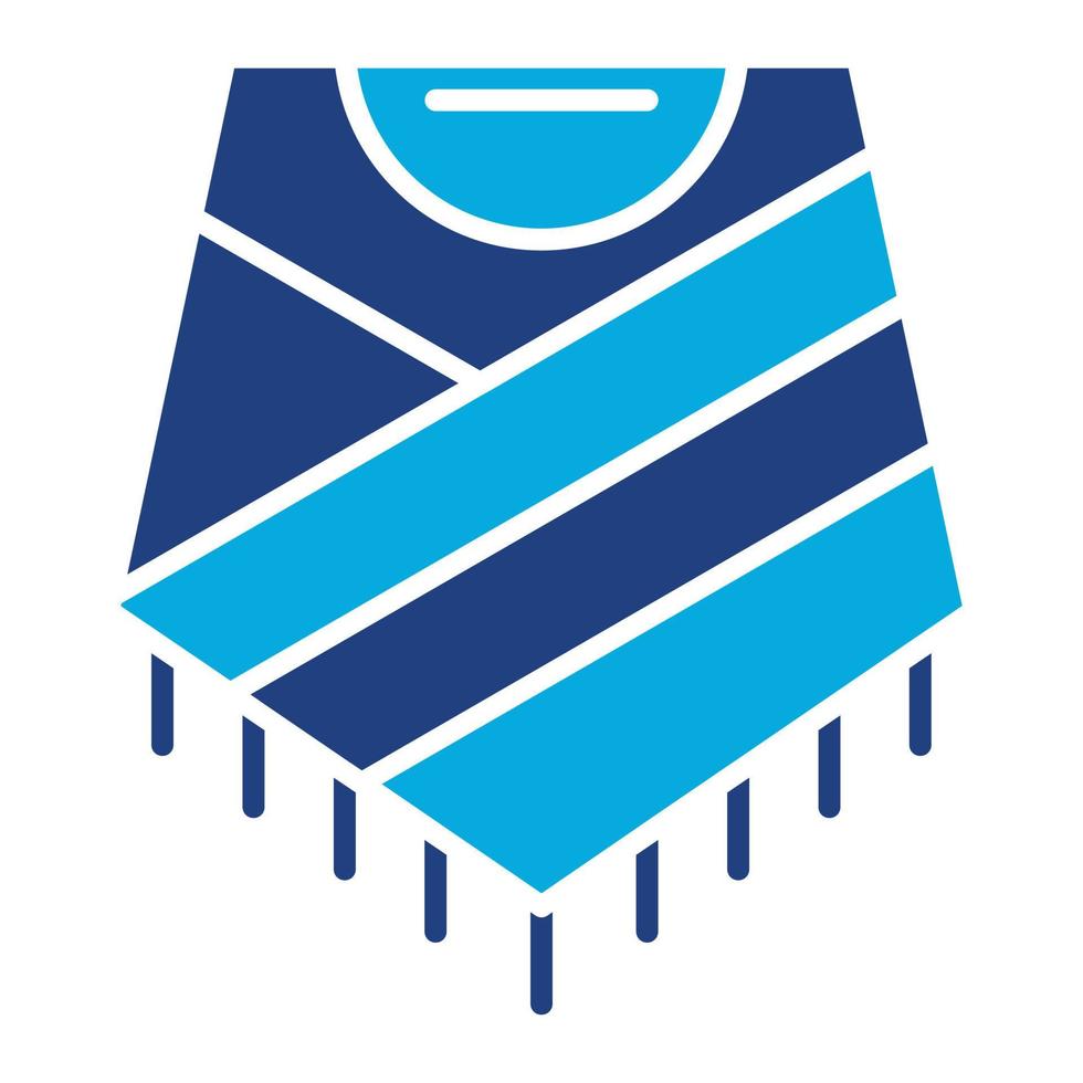 Poncho-Glyphe zweifarbiges Symbol vektor