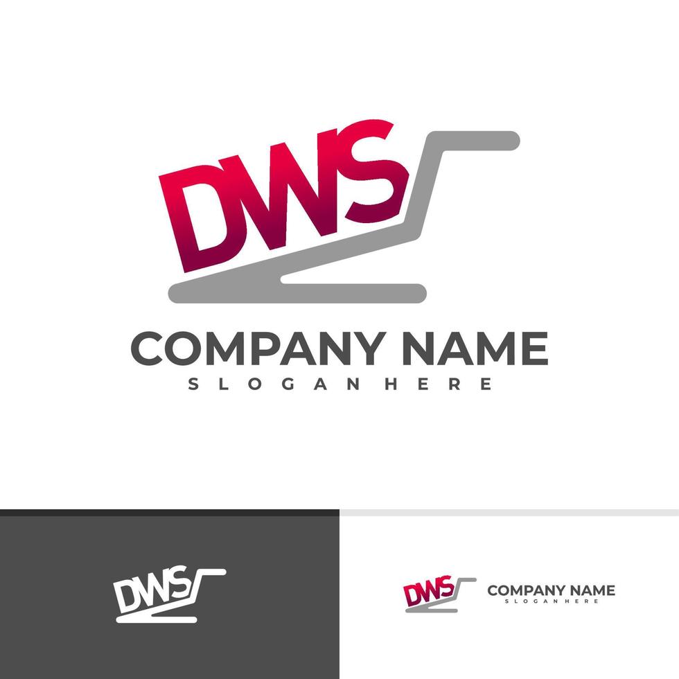 Shop-dws-Logo-Vektorvorlage, anfängliche dws-Logo-Designkonzepte vektor