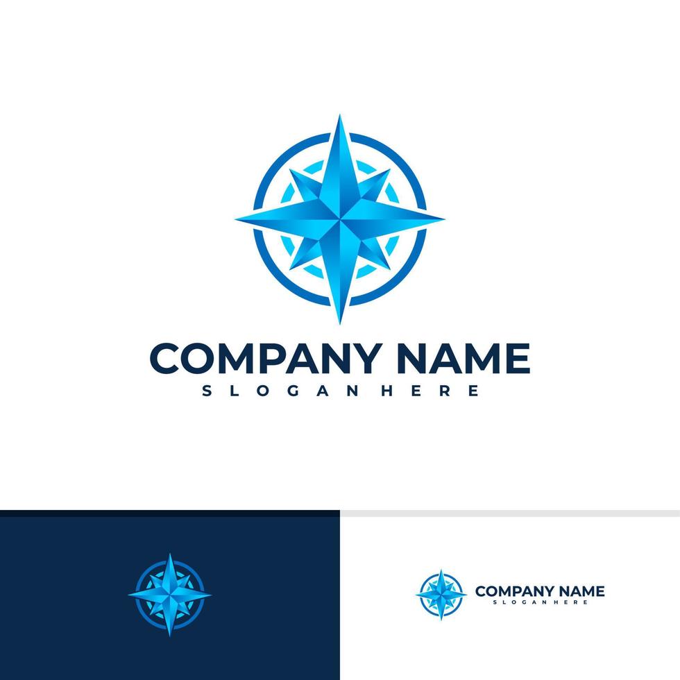 Kompass-Logo-Vektorvorlage, kreative Kompass-Logo-Designkonzepte vektor