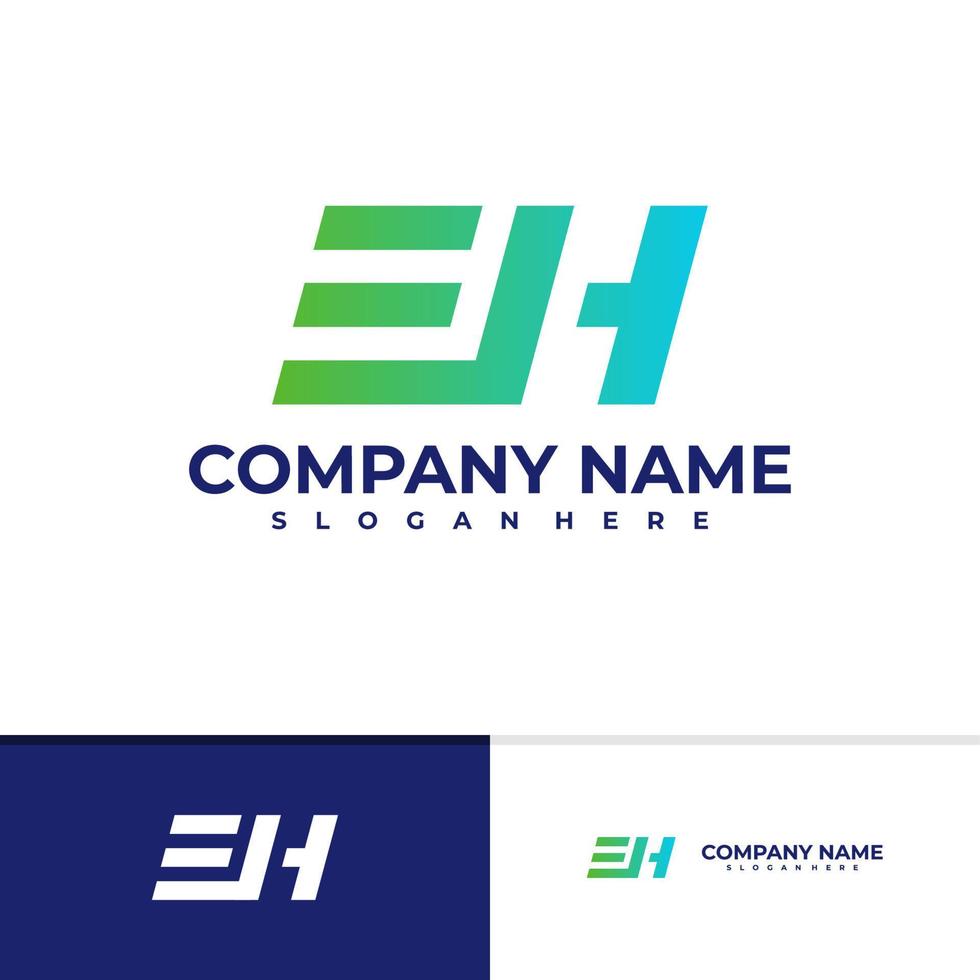 Buchstabe eh-Logo-Vektorvorlage, anfängliche eh-Logo-Designkonzepte vektor