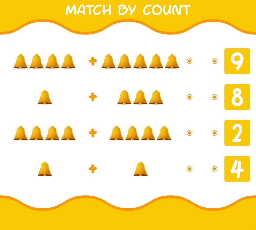match efter antal av tecknad klocka. match och räkna spel. pedagogiskt spel för barn och småbarn i förskoleåldern vektor