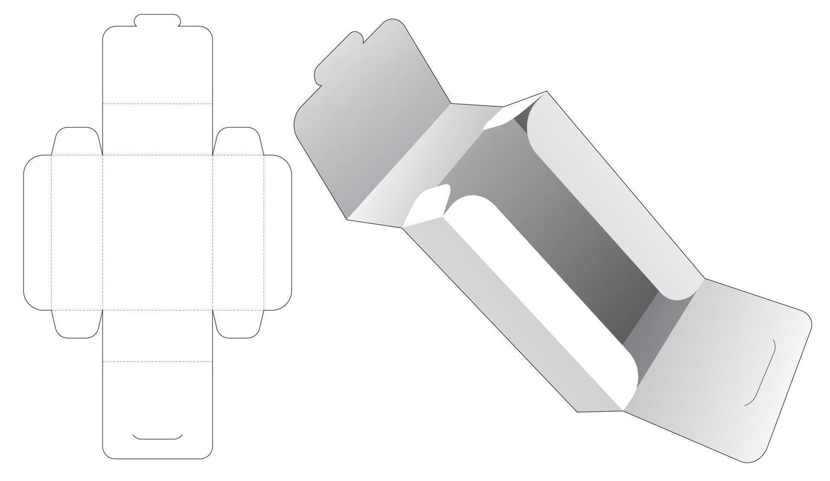 kartongförpackning för bokstansning med 3d-mockup vektor