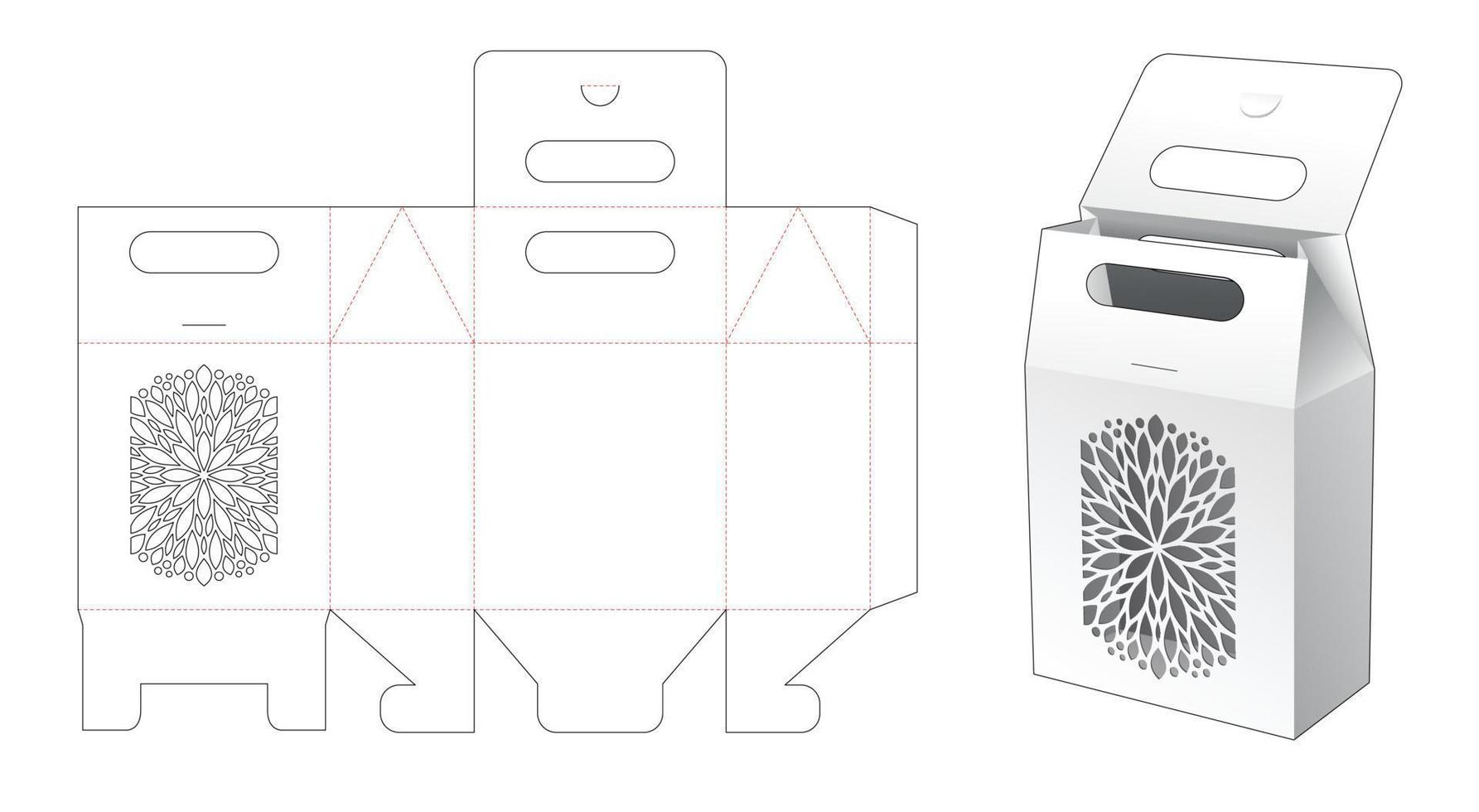 Beutelverpackung mit schablonierter Mandala-Stanzschablone vektor