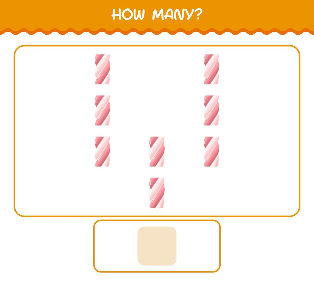 hur många tecknade marshmallows. räknespel. pedagogiskt spel för barn och småbarn i förskoleåldern vektor