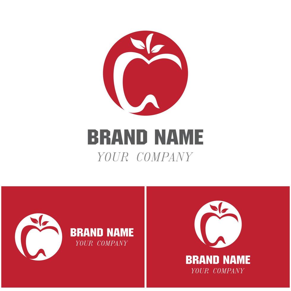 Apfel Vektor Illustration Design Icon Logo Vorlage