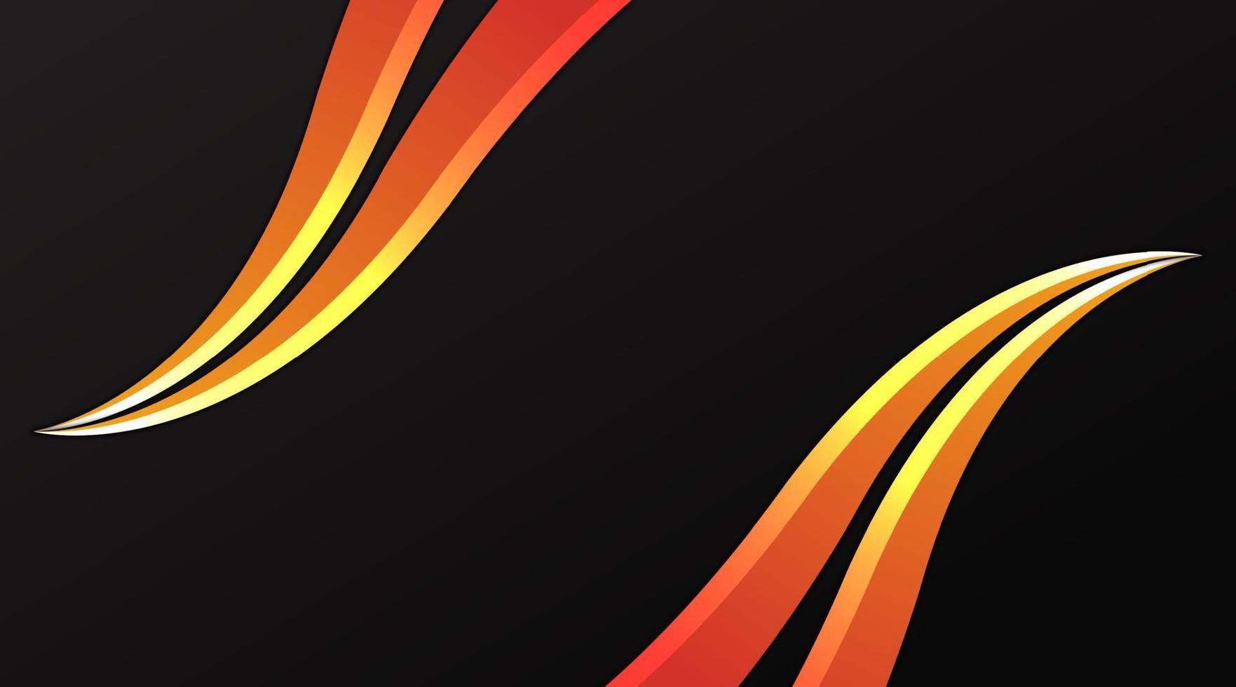 einfacher schwarzer Hintergrund mit orangefarbener Wellenform vektor