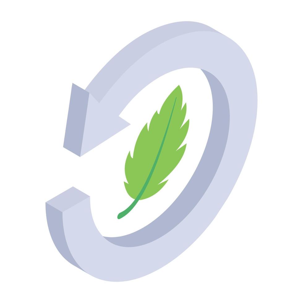 trendig isometrisk ikon för eko återvinning vektor
